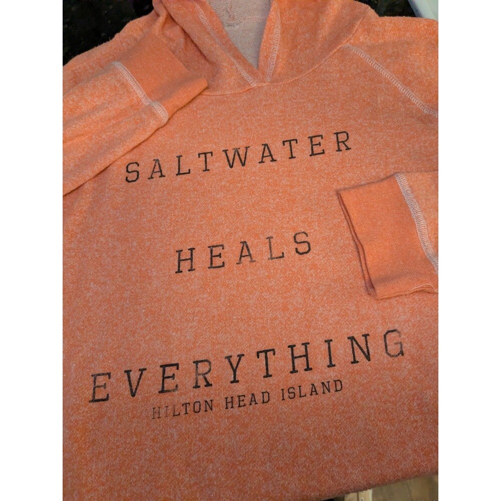 Coastal Classics Hilton Head Island Hoodie Women’s Large Coral Saltwater Heals